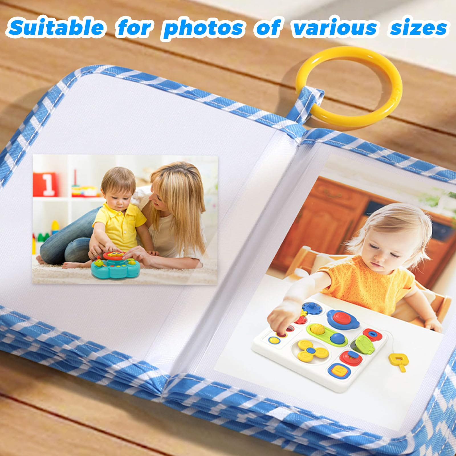 Baby photo album,My First Baby Photo Album Holds 17 4x6 Photos,SiumPklay memory book Fabric Kid Memory Keepsake Gift for 4x6 Shower Kids Newborn Toddlers Boy Girl (Ocean) - Image 4