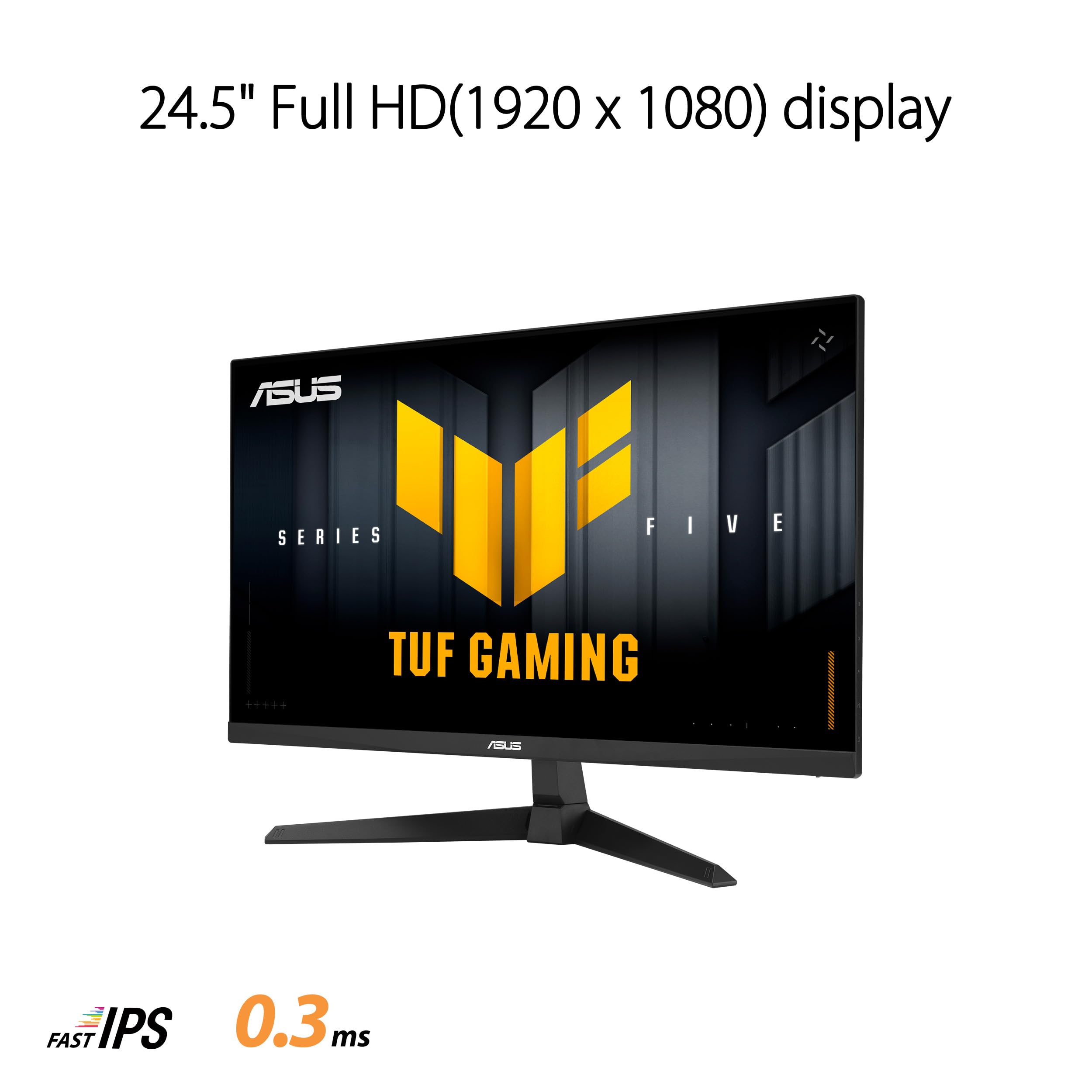 ASUS TUF Gaming VG259Q5A Moniteur Full HD 25" 200 Hz, 0,3 ms GtG, G-Sync, FreeSync, Adaptive Sync, ELMB, GameFast Input - Panneau Fast-IPS, 16:9, 1920 x 1080, DisplayPort, HDMI, Speaker