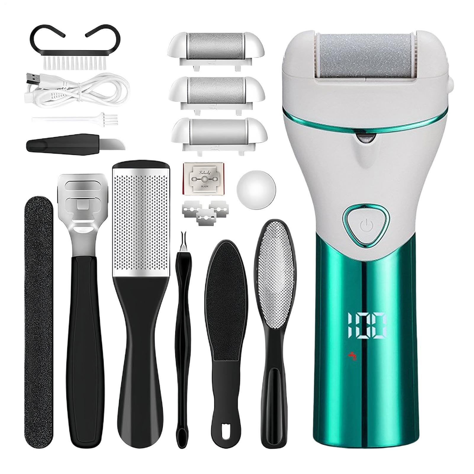 Kit Pedicure Elettrico Kit Cura Rimozione Callosità Plantari 3 Testine
