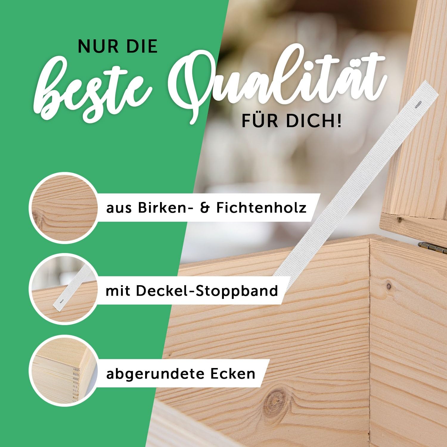 GRAVURZEILE Bedruckte Erinnerungskiste - Arche Tiere - Personalisiert mit Name & Datum - Erinnerungsbox für Mädchen & Jungen - Geschenk zur Kommunion, Konfirmation & Taufe - Erinnerungsbox