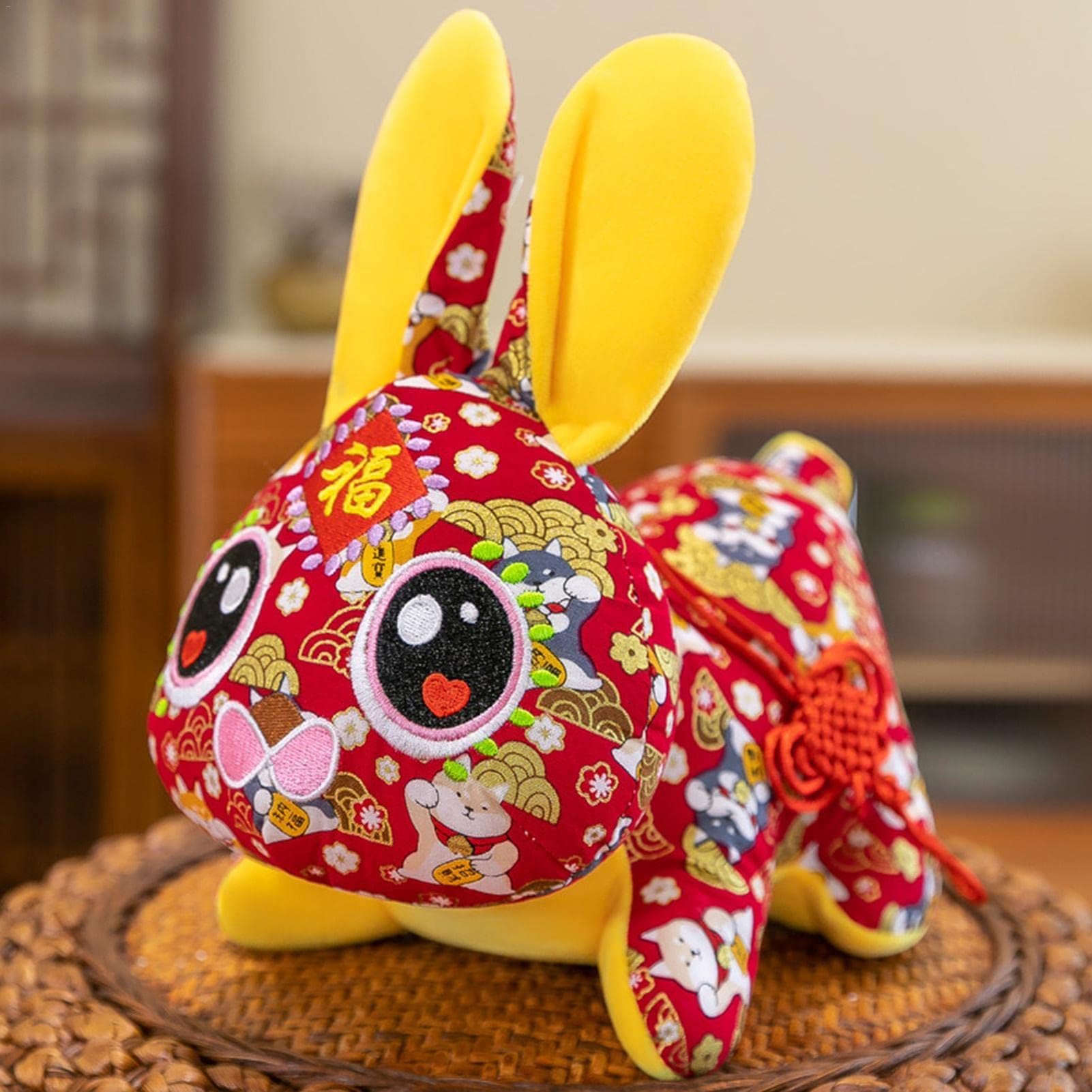 Lucky Rabbit Plush - Chinese New Year Mascot Rabbit Doll Pendant - 2023 Chinese New Year Bunny Toy Stuffed Zodiac Decoration For Spring Festival Christmas Souvenir Gift-431632