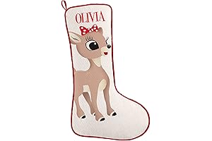 Let's Make Memories Kids Personalized Rudolph the Red-Nosed Reindeer Big Face Christmas Stocking