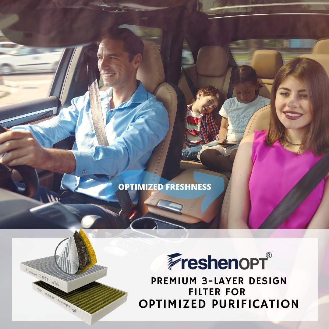 2 PACK FreshenOPT (F-3255C) Premium Cabin Filter, Effective Filtration with Optimized Airflow, Fit for Ford Explorer Taurus Lincoln MKS MKT [AE9Z19N619A] (2)
