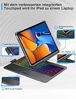 FOGARI iPad 10. Generációs Billentyűzetes Tok - Multi-Touch Trackpaddal, 7 Színű Háttérvilágítással, 10.9" Kompatibilis, QWERTZ Kiosztás, Fe 7