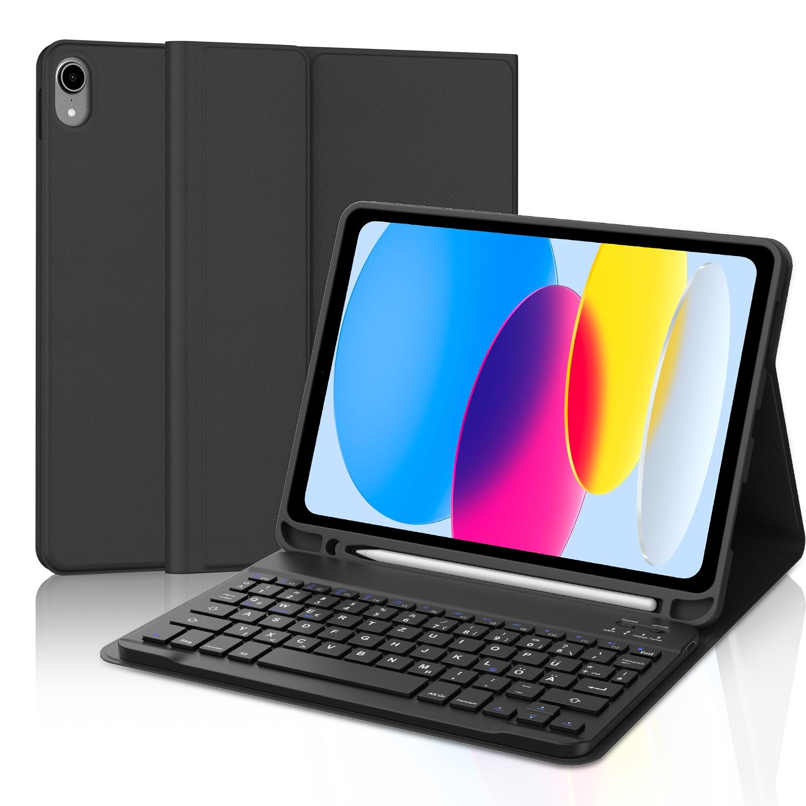 IVEOPPE Hülle Tastatur für iPad A16 11/10 Generation (2025/2