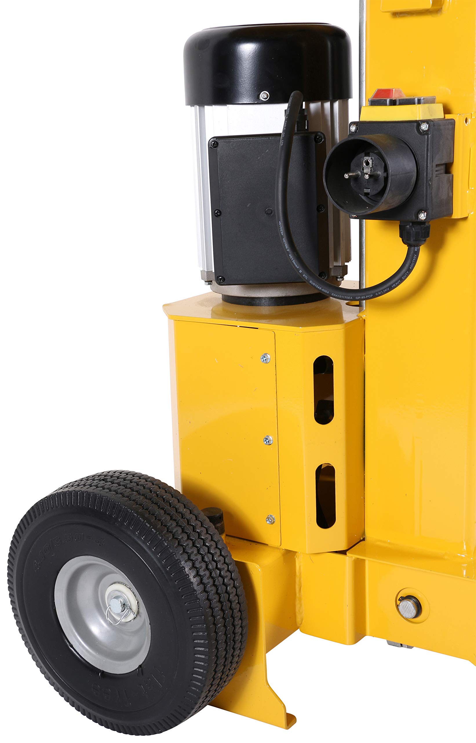 TEXAS Holzspalter 8t Brennholzspalter 8 Tonnen Spalter stehend 230V elektrisch 3500 Watt Power Split 820V | 8 Tonnen Spaltkraft | für Hart- und Weichholz geeignet | große stabile Räder
