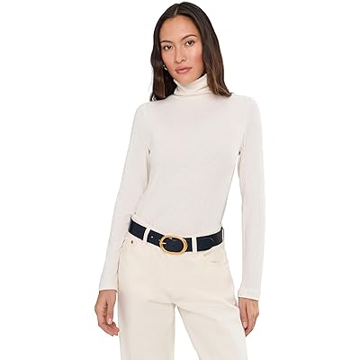 Рубашка Madewell Coverstitch Turtleneck Drapey Rayon Rib heather cream