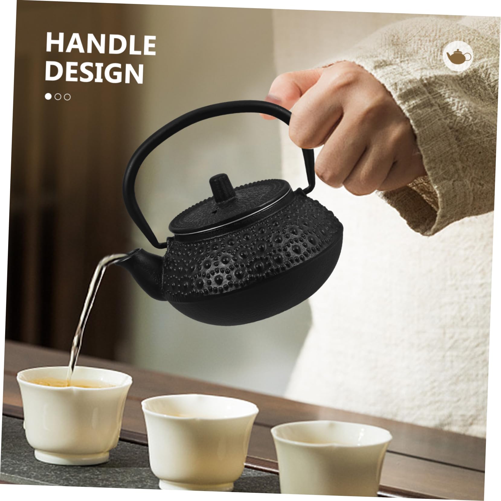 Cabilock Tetera De Hierro Con Infusores Para Té Suelto Para Estufa Diseño Japonés
