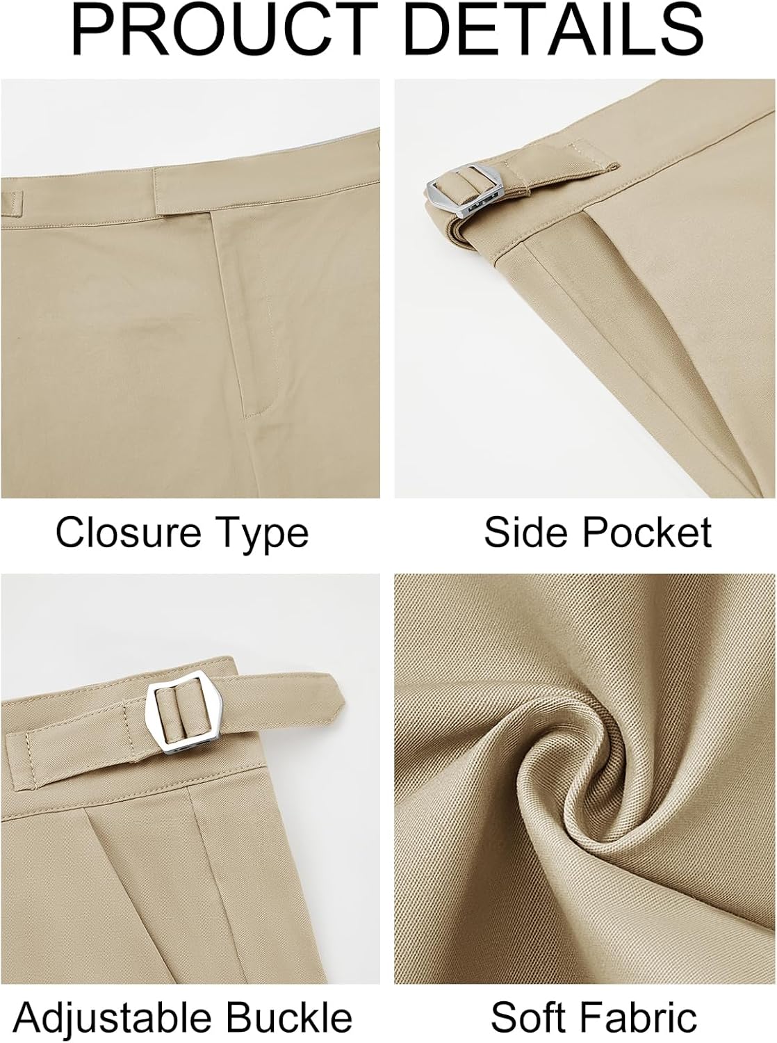 PASLTER Mens Chinos Pants Slim Fit Stretch Flat-Front Skinny Dress Suit Pants Cotton Slacks - Image 5