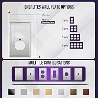 Vista 154 de ENERLITES Placa de pared de metal dúplex para receptáculos, cubierta de salida de acero inoxidable, resistente a la corrosión, tamaño de 1 banda