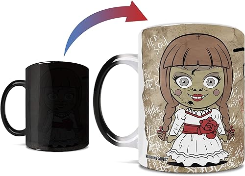 Morphing Mugs Annabelle – Chibi – Una taza de cerámica sensible al calor que cambia de color de 11 onzas – Imagen revelada cuando se añade líquido