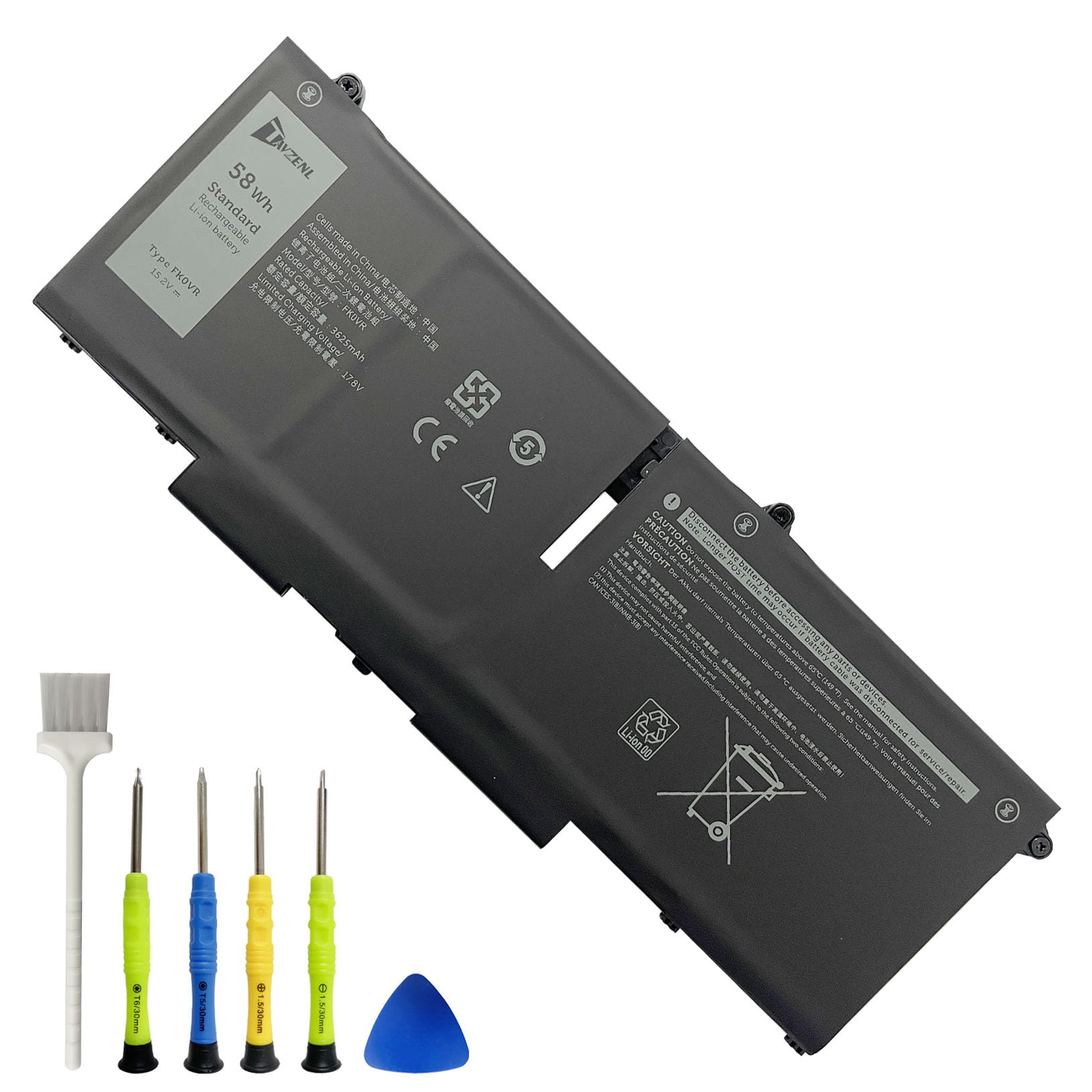 TAVZENL FK0VR 58Wh Battery Replacement for Dell Latitude 7430 7330 5330 2-in-1 Series Latitude 7530 7430 7330 5330 Series P133G P133G002 P134G