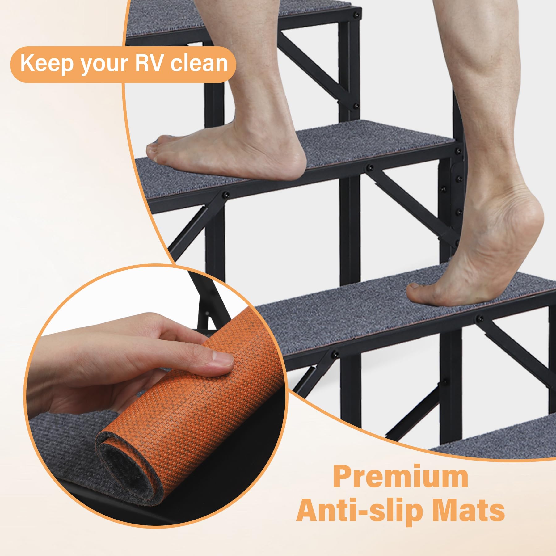 Rv Steps With Handrail With Handrail - 4 Step Mobile Home Ladder With ...