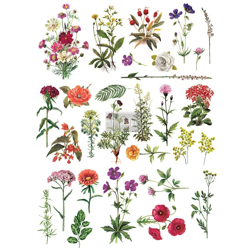 Decoración de mesa DIY con transferencias florales para muebles y calcomanías de pared