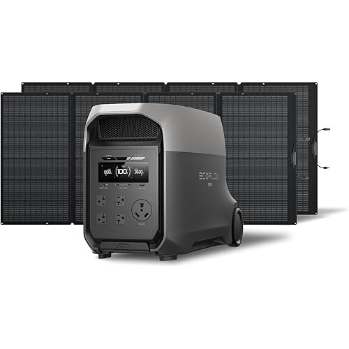 EF EcoFlow DELTA 3 Ultra Portable Power Station with 2X400W Solar Panels, 3072Wh LiFePO4 Battery, 3600W (Surge 7200W) Output, Solar Generator for Home Use, Camping Accessories, Emergencies & RV Backup