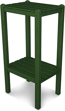 POLYWOOD 2-Shelf Bar Side Table, Green