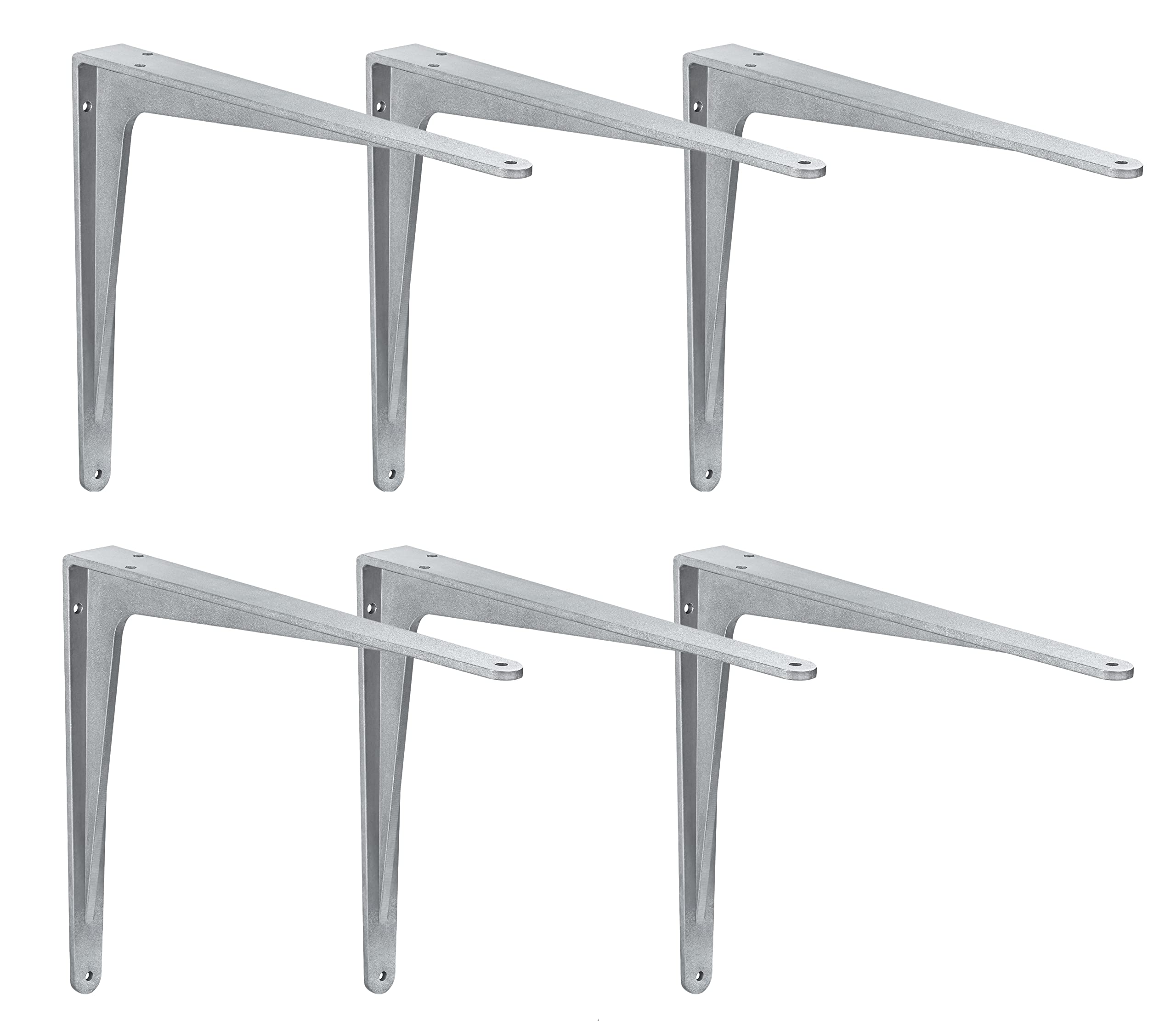 Gedotec Reggimensola in alluminio per carichi pesanti | SPARTA | profondità: 140 mm | 6 pezzi | staffa in alluminio per carichi pesanti | portata 100 kg per mensole a parete