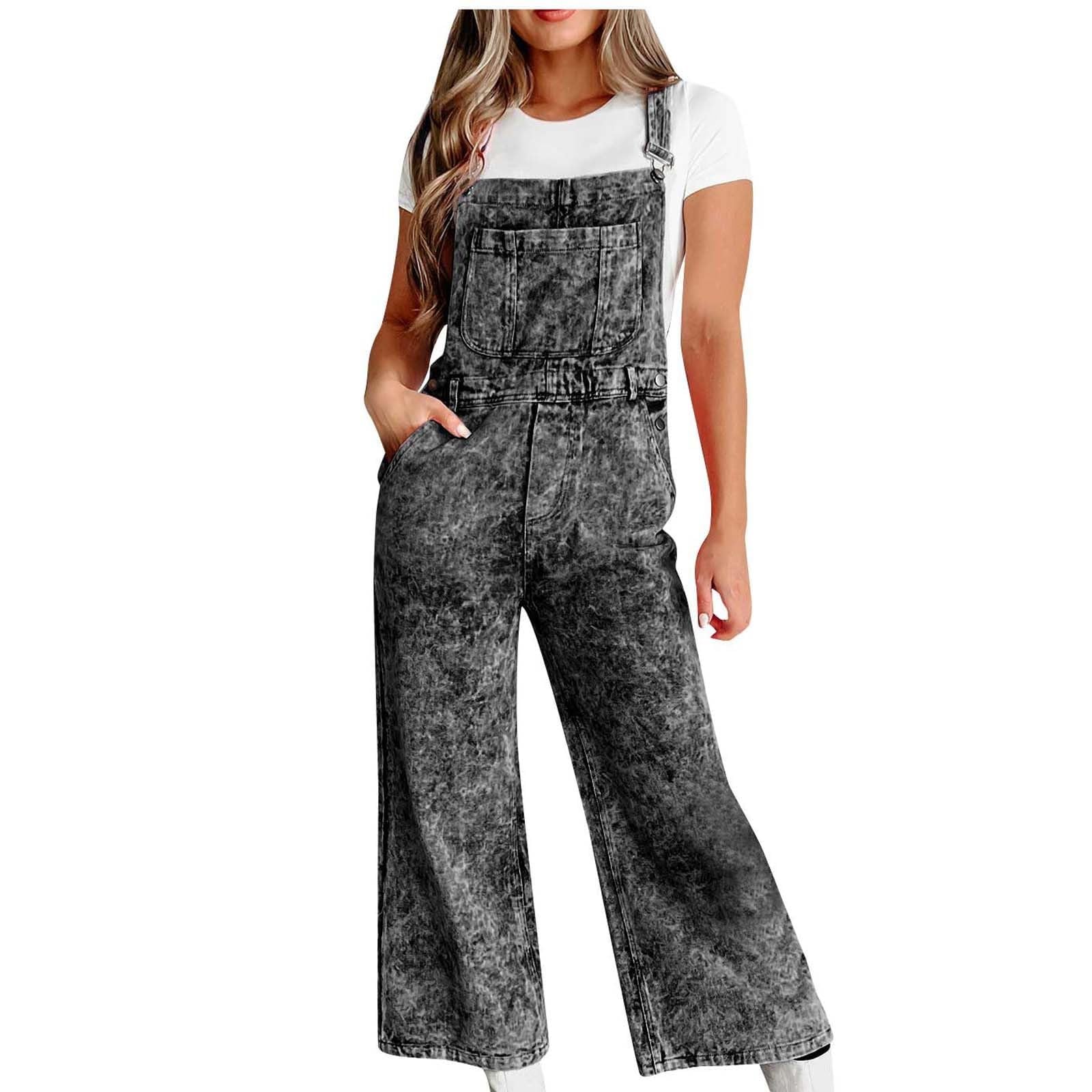 Mono Mujer Elegante Tezano Trabajo Peto Hippie Deportivo Macacao Informal Overol Largo Casual Vaquero para Ancho Baggy Tallas Grandes Anchos