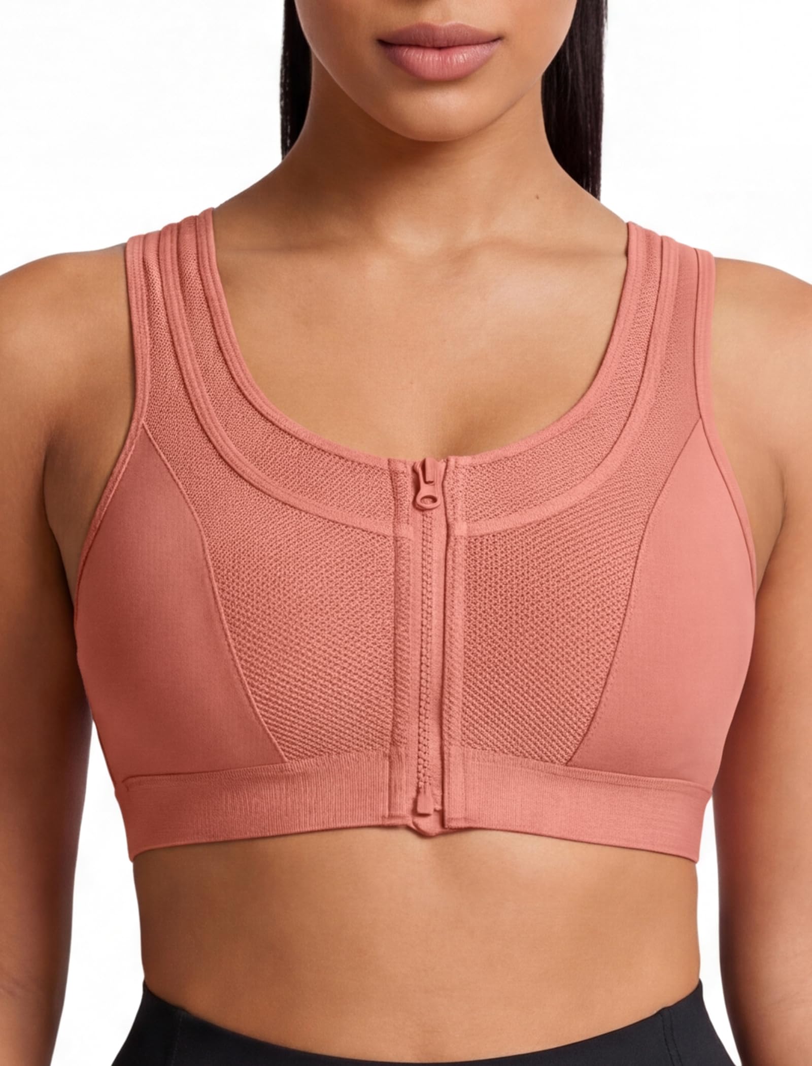 Yvette Sport BH Damen Starker Halt mit Vorderverschluss Große Größen für Fitness Laufen Joggen