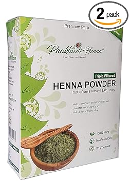 Pankhudi 100% Natural Henna (Mehandi) Powder For hair and Henna art with Extra Fine Body Art Quality Henna from Henna City Sojat City (500gm x 2 =1kg)