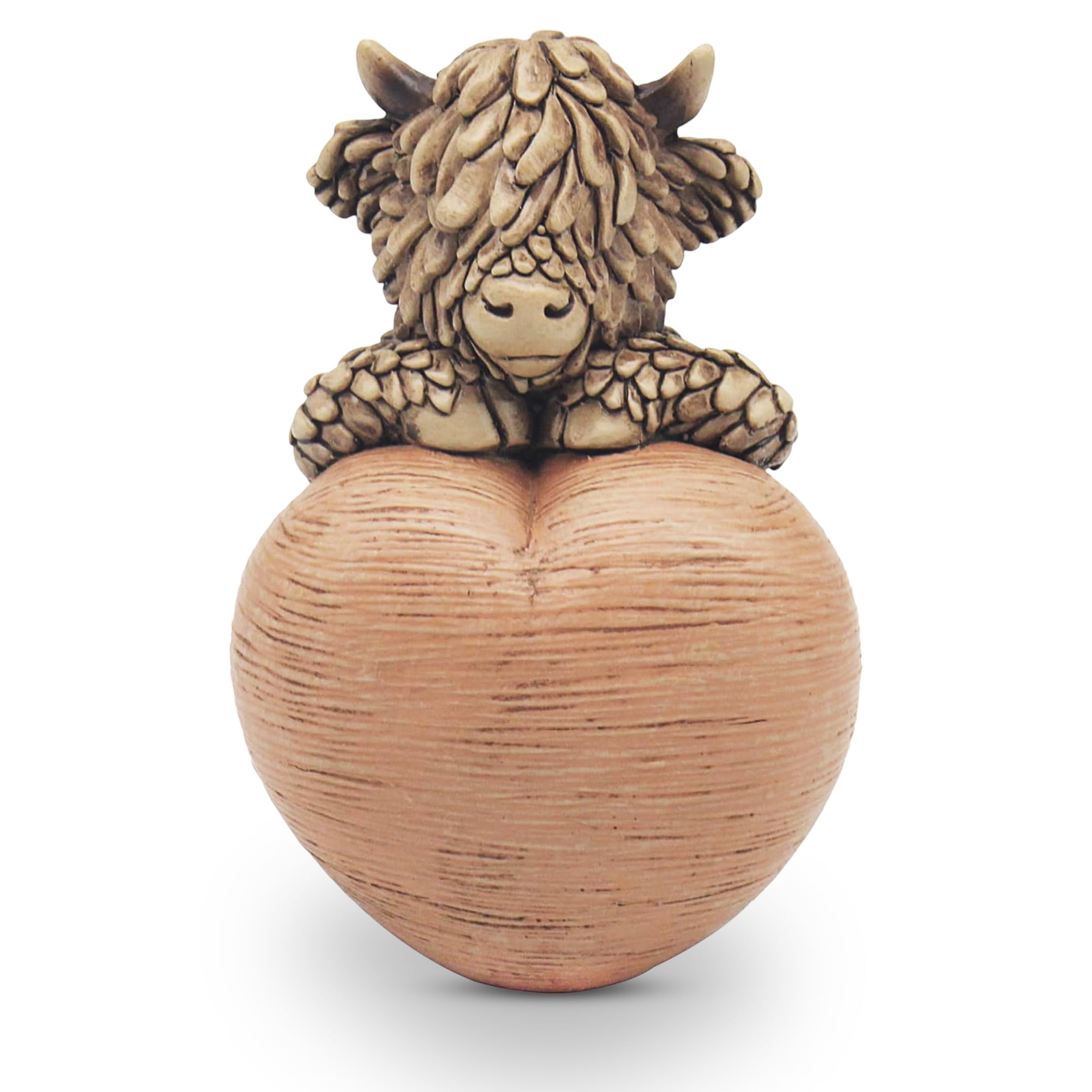 Lesser & Pavey Hughie Highland Cow Hughie Highland Cow With Heart Figurines & Ornaments For Home & Office | Decorative Home Accessories Statues For Indoor & Outdoor | Lovely Gifts for Women & Men
