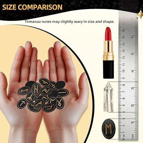 Miniatura 5 de Runas, juego de runas de madera, juego de runas de bruja con libro guía, cristales curativos, runas, papel ritual, bolsa de tarot, runas para