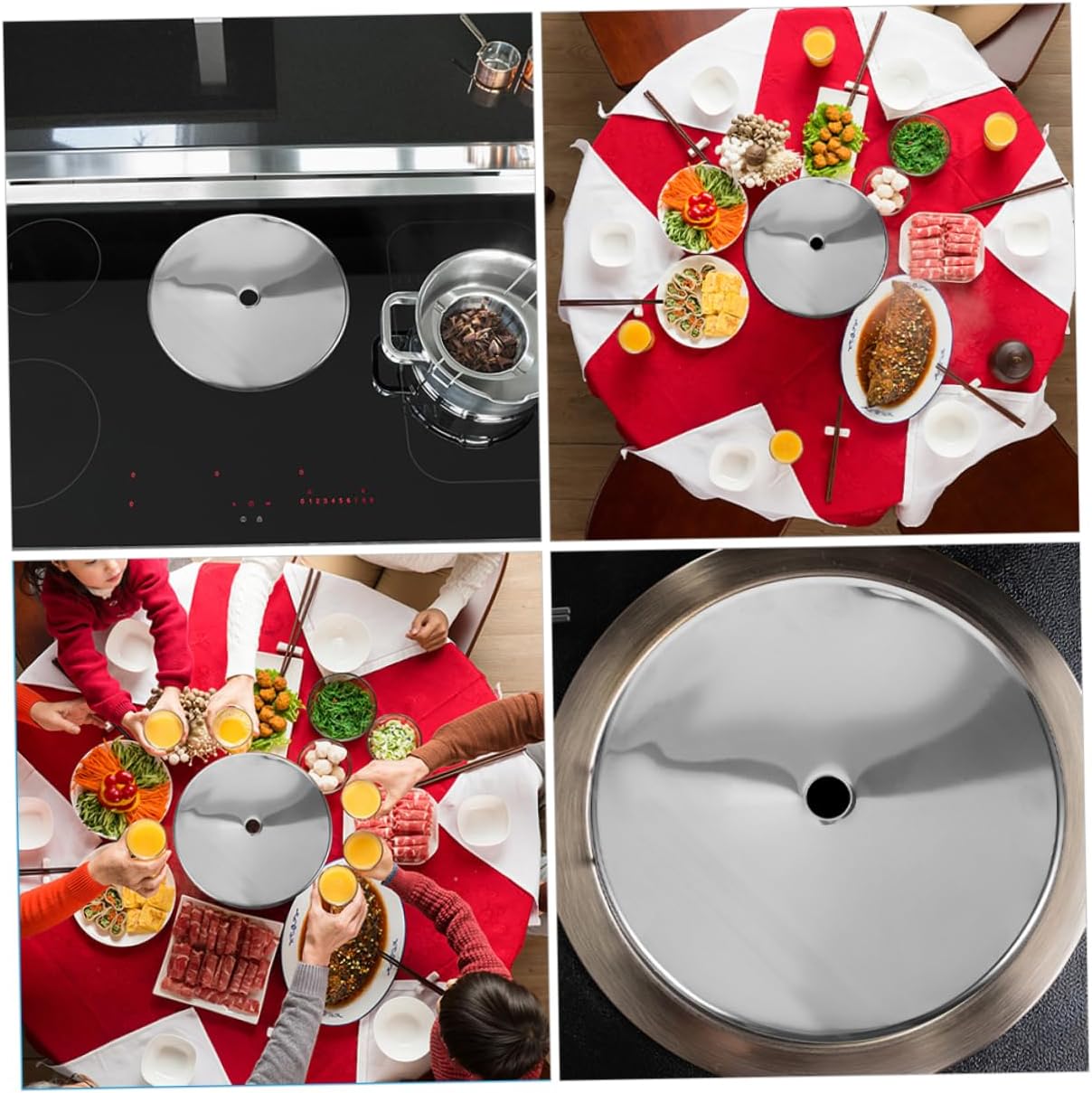 BESPORTBLE Stainless Steel Heat Diffuser Ring for Induction Stove x Compatible Stove Ring Cover Metal Heat Spreader Plate