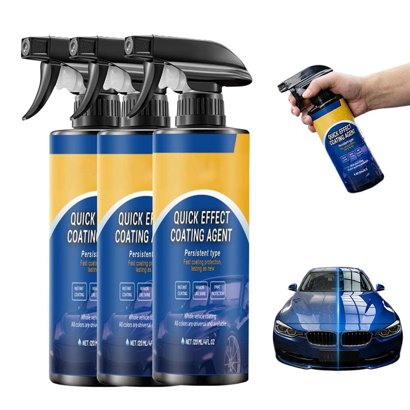 Advanced Car Quick-Acting Coating Agent Spray, 2026 New Car Coating Spray for Shine & Protection, Quick Effect Coating Agent for Car, Waterless Wash Oil Film Emulsion Glass Cleaner (2Pcs) — view 8
