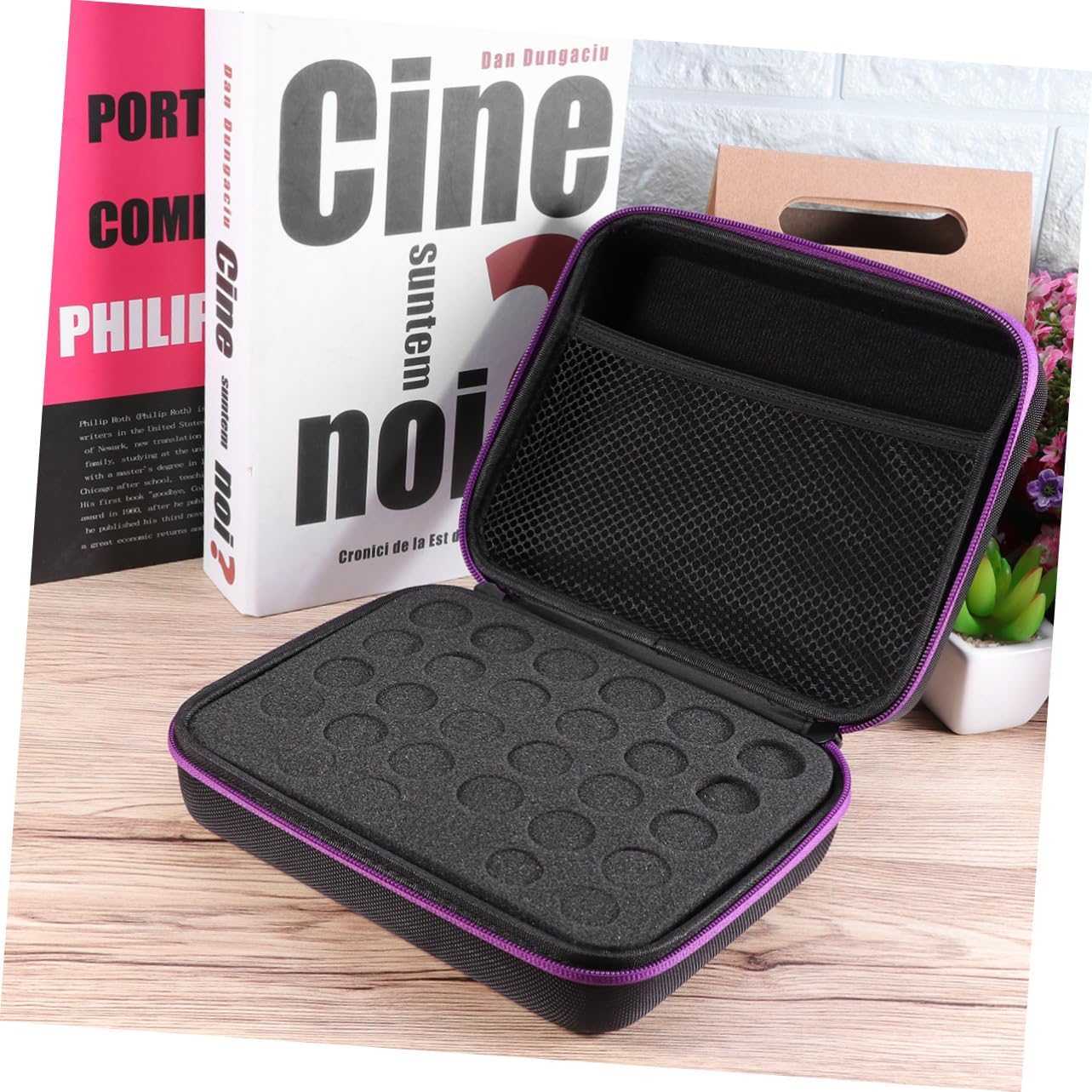 2 pcs 12 Protection Hard Holder Case Essential Drop Er Bottle Large Oil Carrying Bag Oils Travel, Purplex2pcs, mediumx2pcs