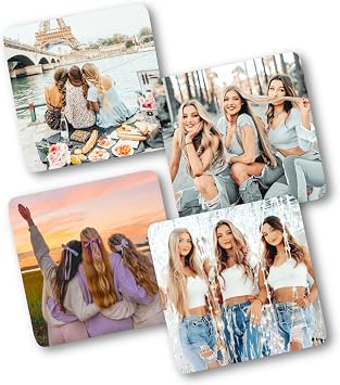 Personalized Coasters 3.5x3.5 Glossy Square Custom Coasters for Drinks -Wedding Gift Personalized Gifts Home Decor- Drink Coaster -Add Your Own Photo Text Logo Designs Coaster Set of 4