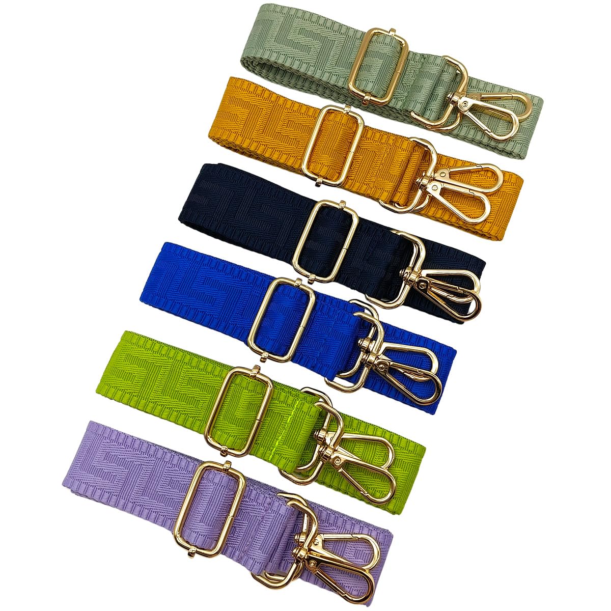 Verstelbare schouderriem, tas, groen-blauw-wit, tasriemen om te wisselen, tasriem, breed met karabijnhaak, goud, 80-130 cm, voor dames, schouderriem, moderne handtas, 3,8 cm, 38