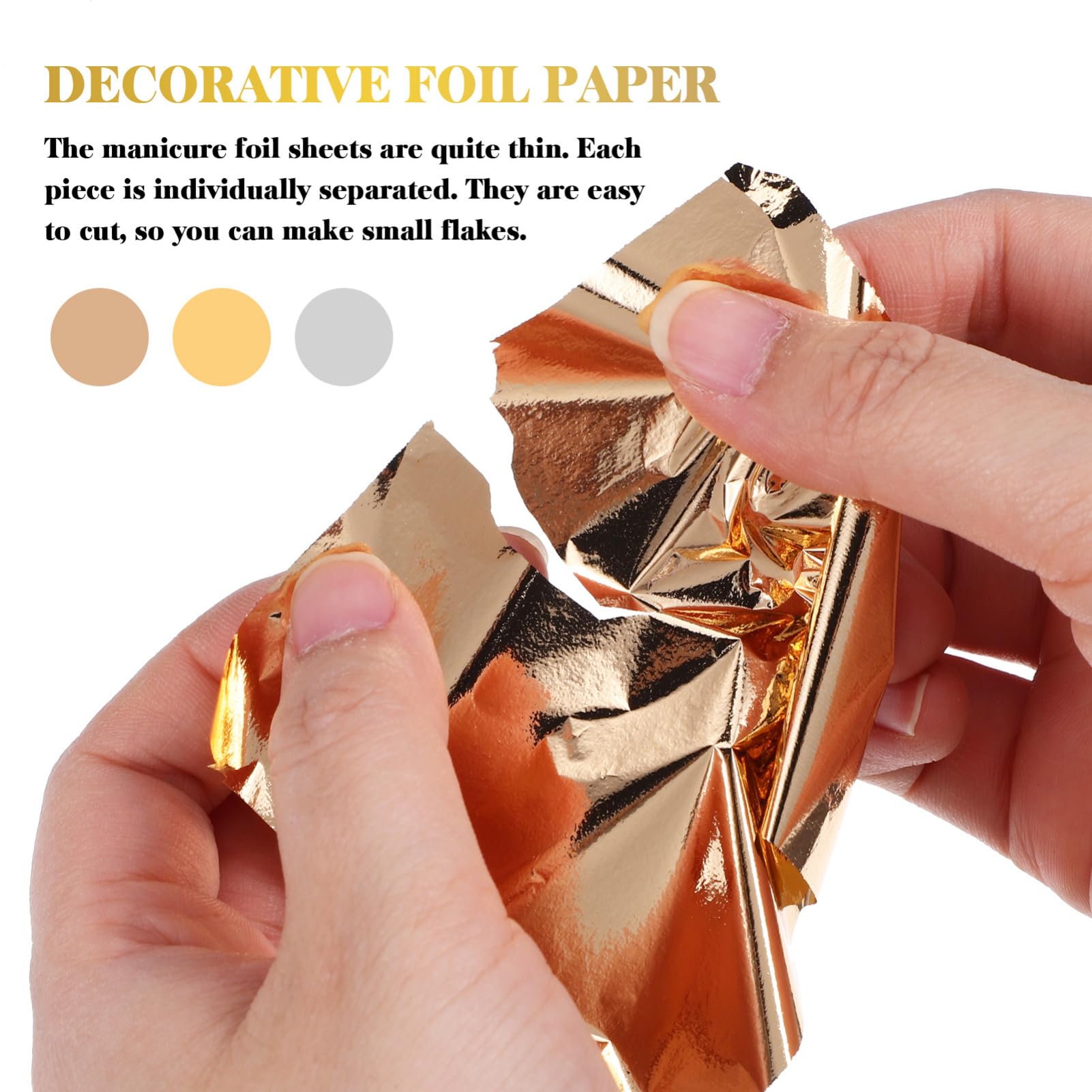 IWOWHERO 400pcs Nail Painting Foil Pieces DIY Gilding Foil Sheets Metallic Flakes Copper Flakes for Home Decor Manicure