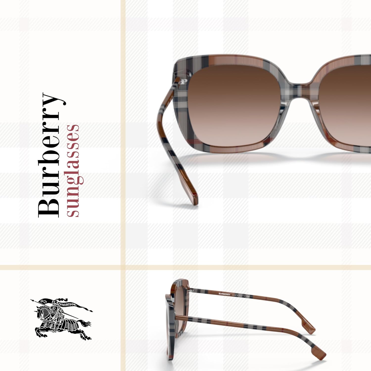 BURBERRY BE4323 Square Sunglasses for Women +BUNDLE with ACCESSORY EYEWEAR KIT - Image 5