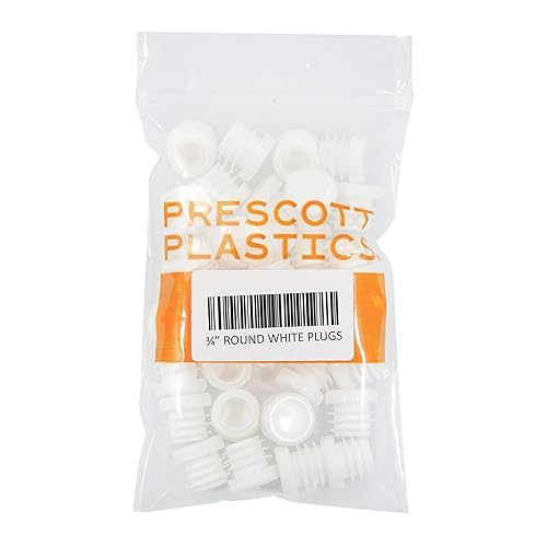 Miniatura 8 de Prescott Plastics Tapón redondo de plástico blanco de 34 pulgadas, tapa de extremo de tubo, deslizamiento de silla duradero, Blanco