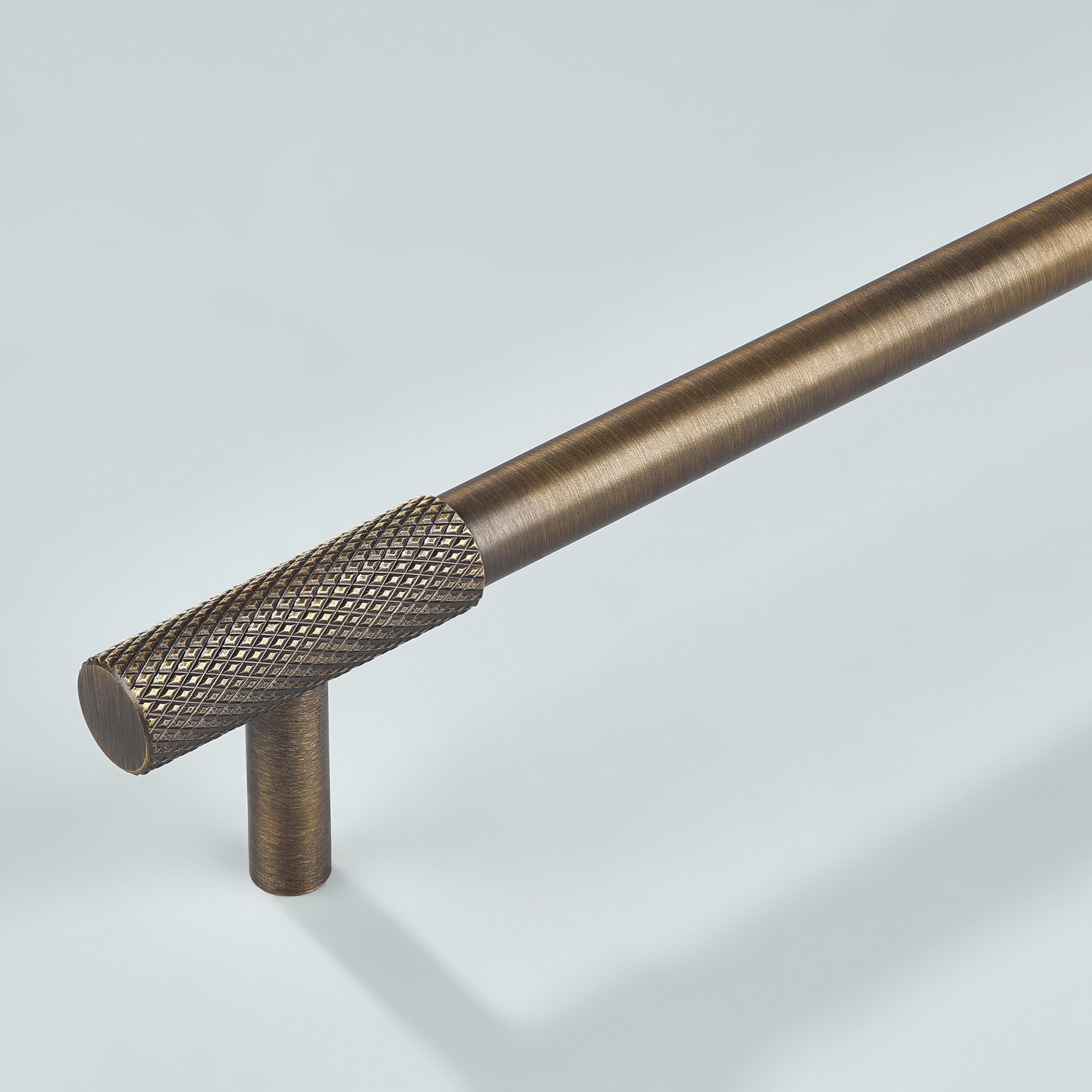 Vision Arion Knurled Brass Cabinet Handle 6.3” Hole Spacing and 8” Length in Antique Bronze | Cabinet Handle | Kitchen Drawer Pull | Wardrobe Handle | Cuboard Handle-image-40