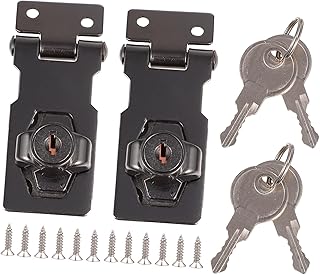 TEMKIN 2pcs 90 Hasp Lock Door Locks Cupboard Cabinet Knobs Small Door Lock with Key Zinc Alloy Hasp Lock Keyed Entry Door Knob Door Keyed Hasp Locks Keyed Hasp Locks for Cabinet Box Lock Latch