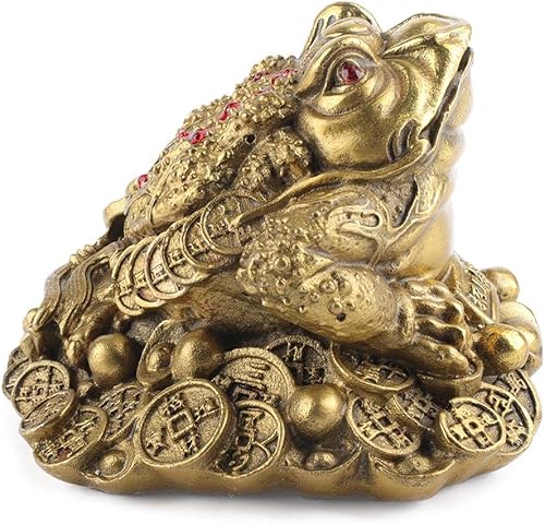 Miniatura 2 de Estatua de rana china Feng Shui Dinero Rana Riqueza Suerte Decoración de la Oficina en el Hogar Buena Suerte Regalo de Apertura de Tienda de Regalos