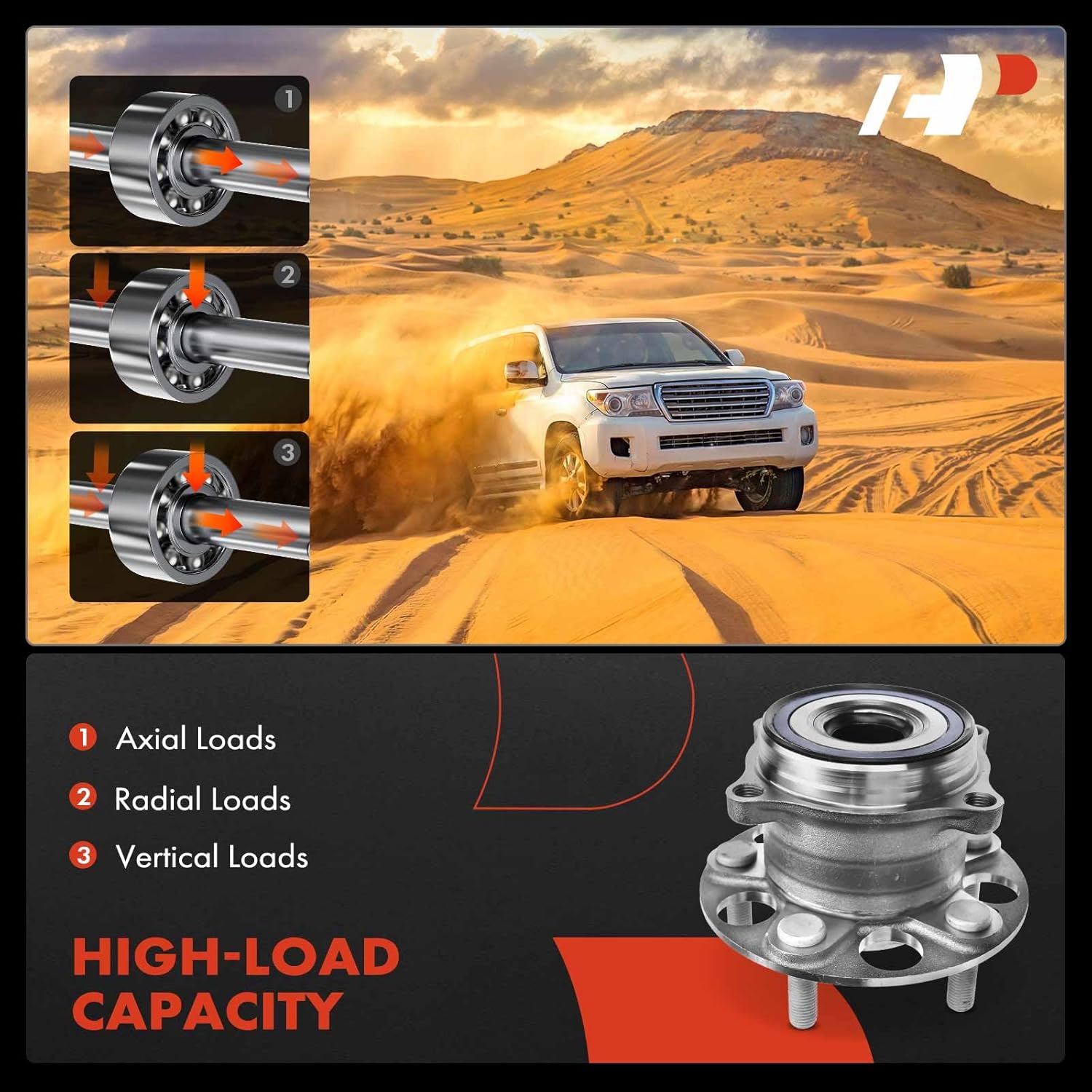 A-Premium Rear Wheel Bearing and Hub Assembly with 5-Lug Compatible with Acura MDX 2014 2015 2016, AWD Only