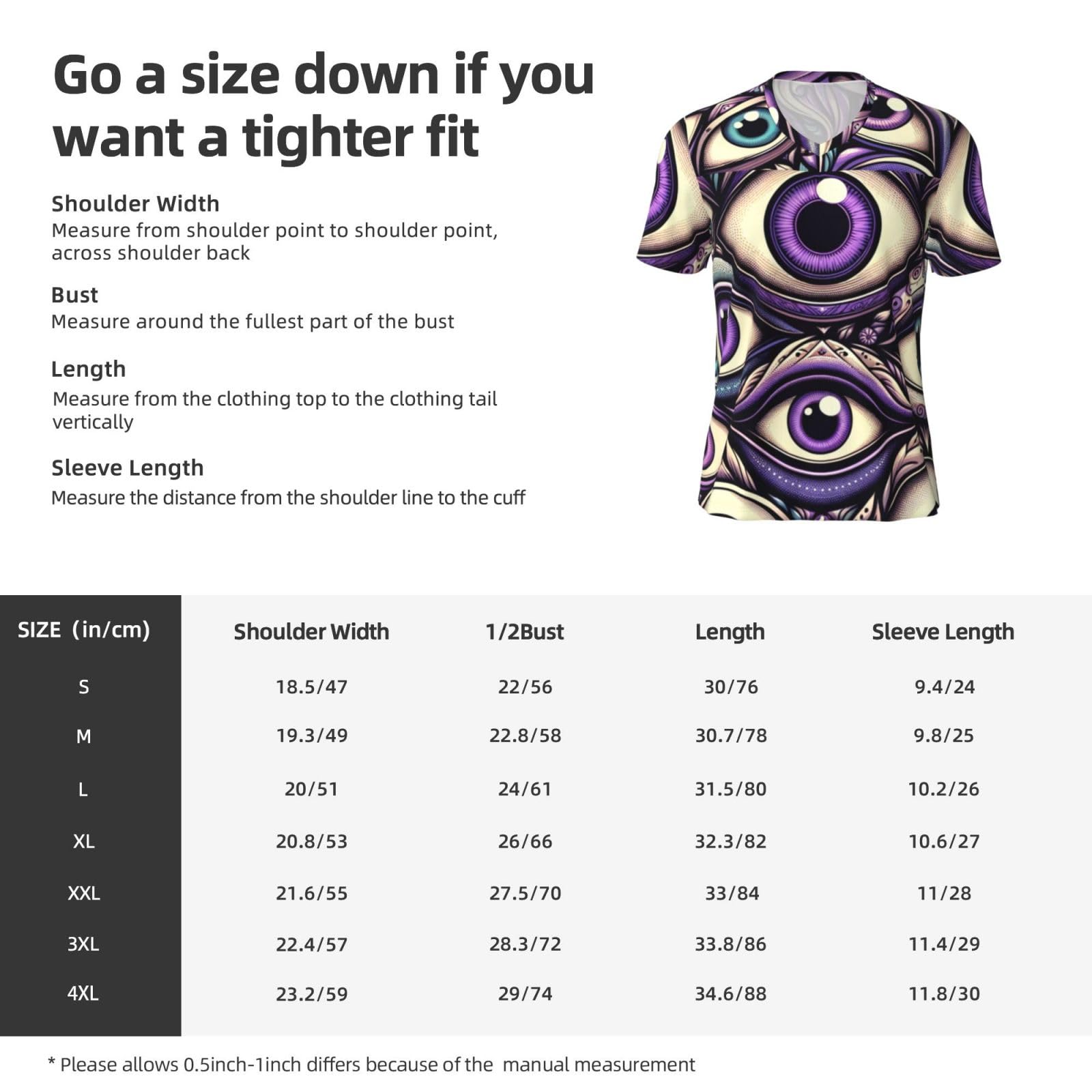 Stylish Athletic Sports Jersey Purple-Blue-Evil-Eye Men's Rugby Jersey 4X-Large