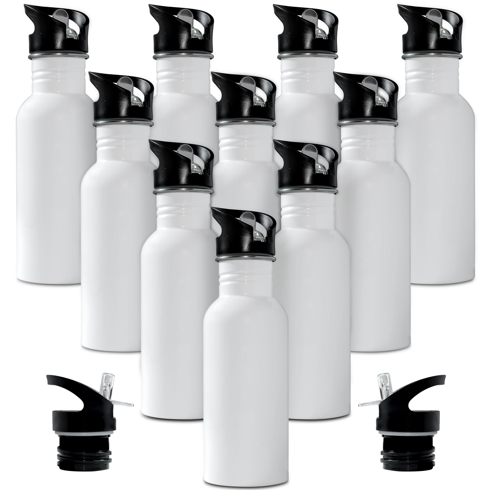 Sumex 10 STKS Sublimatie Blanks Aluminium Waterfles, 20oz Witte Sublimatie Water Fles voor Tumbler Press Sublimatio