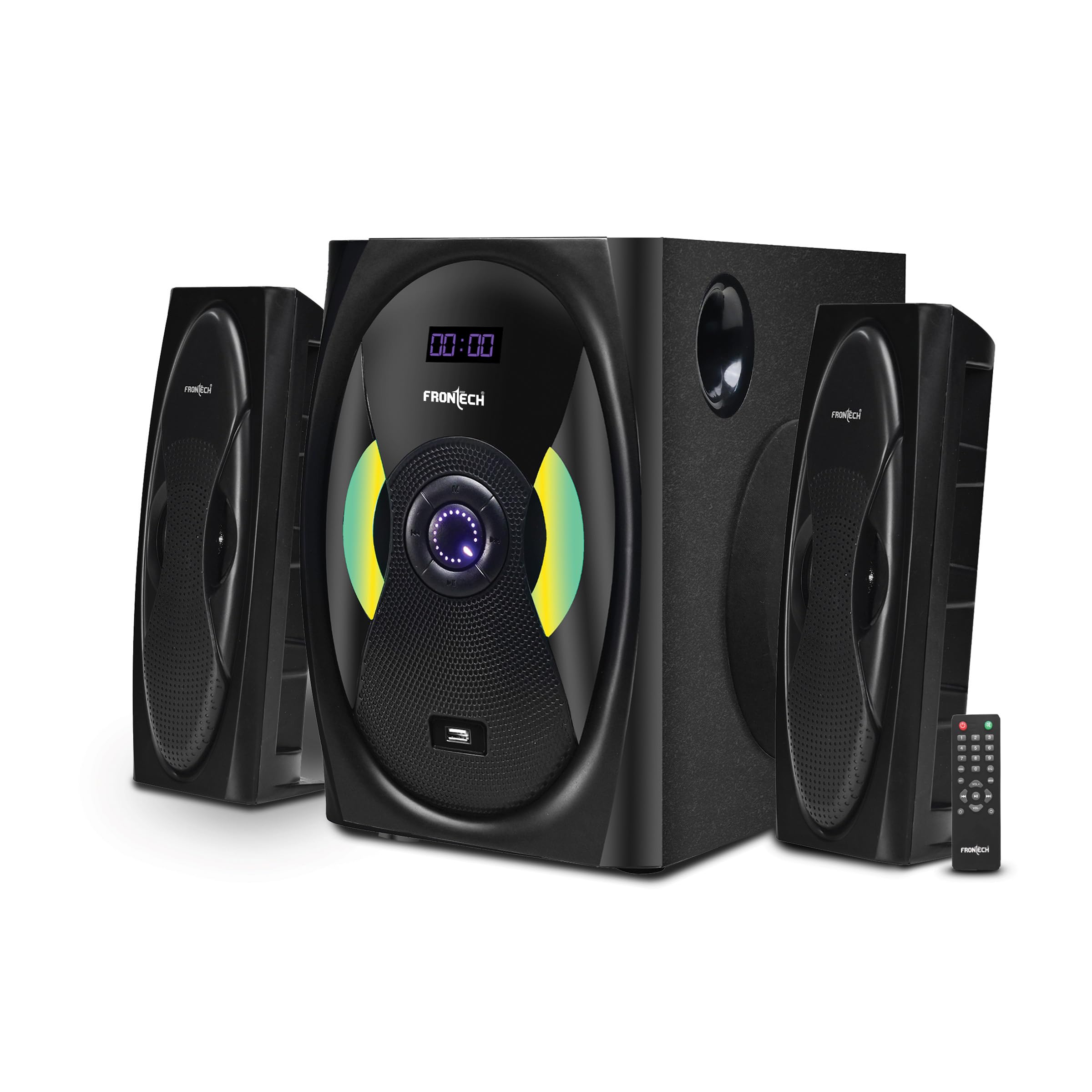 FRONTECH SW-0142 2.1 Channel Bluetooth Speaker System - 70W, USB/BT/FM, LED Display, 1 Year Warranty | Black-image-12