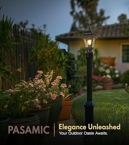 Miniatura 6 de Luces de poste para exteriores del anochecer al amanecer con cable de 120 V linterna de poste exterior de aluminio con soporte de muelle cabeza de