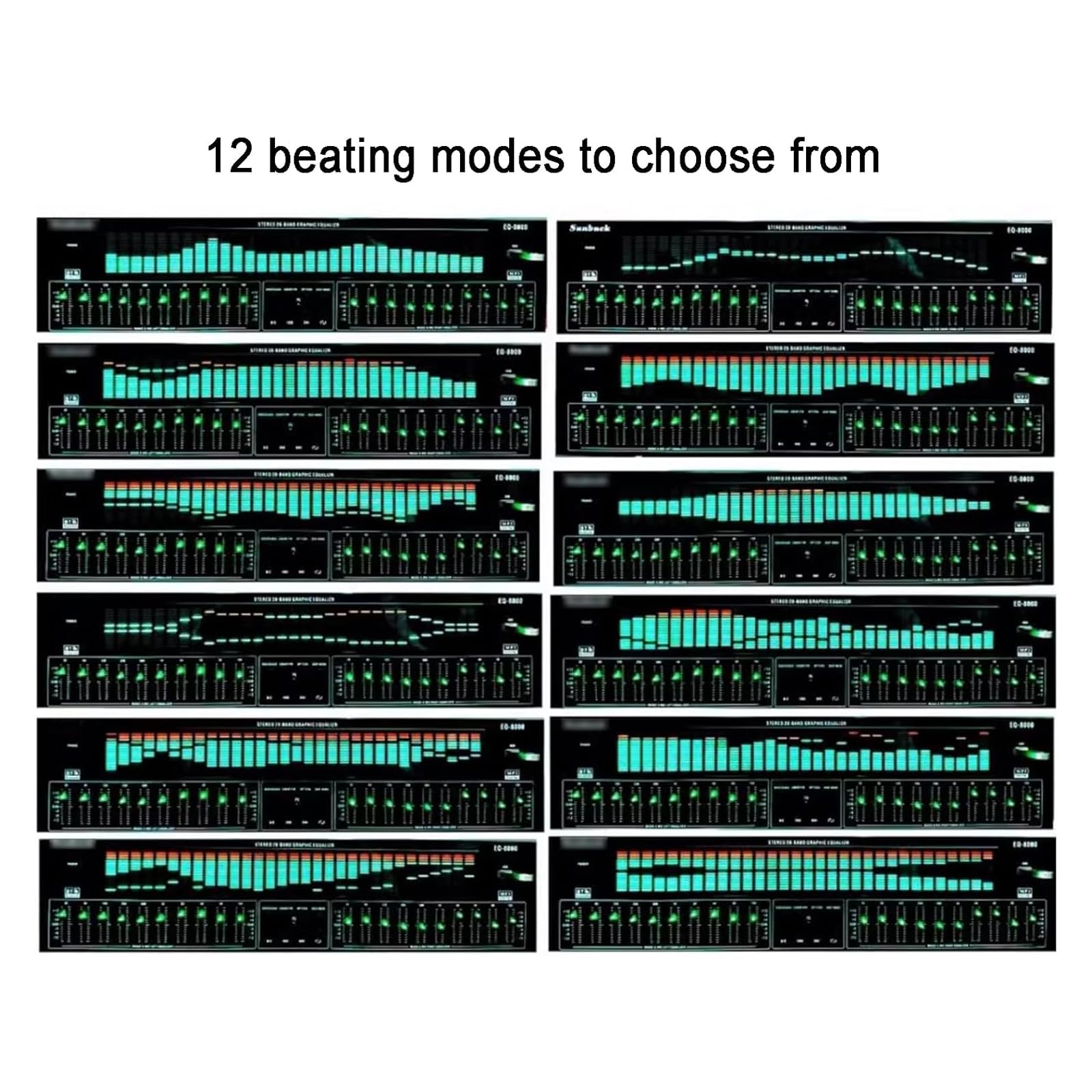 McbeAn Digitaler Equalizer, Audio-Stereo-Grafik-EQ, LED-Musikspektrumanalysator, 12 Rhythmusmuster, 31 Segmente Dynamisches Spektrum, Zwei 10 Segmente Unabhängiger Abstimmung, Für Aufnahmestudio
