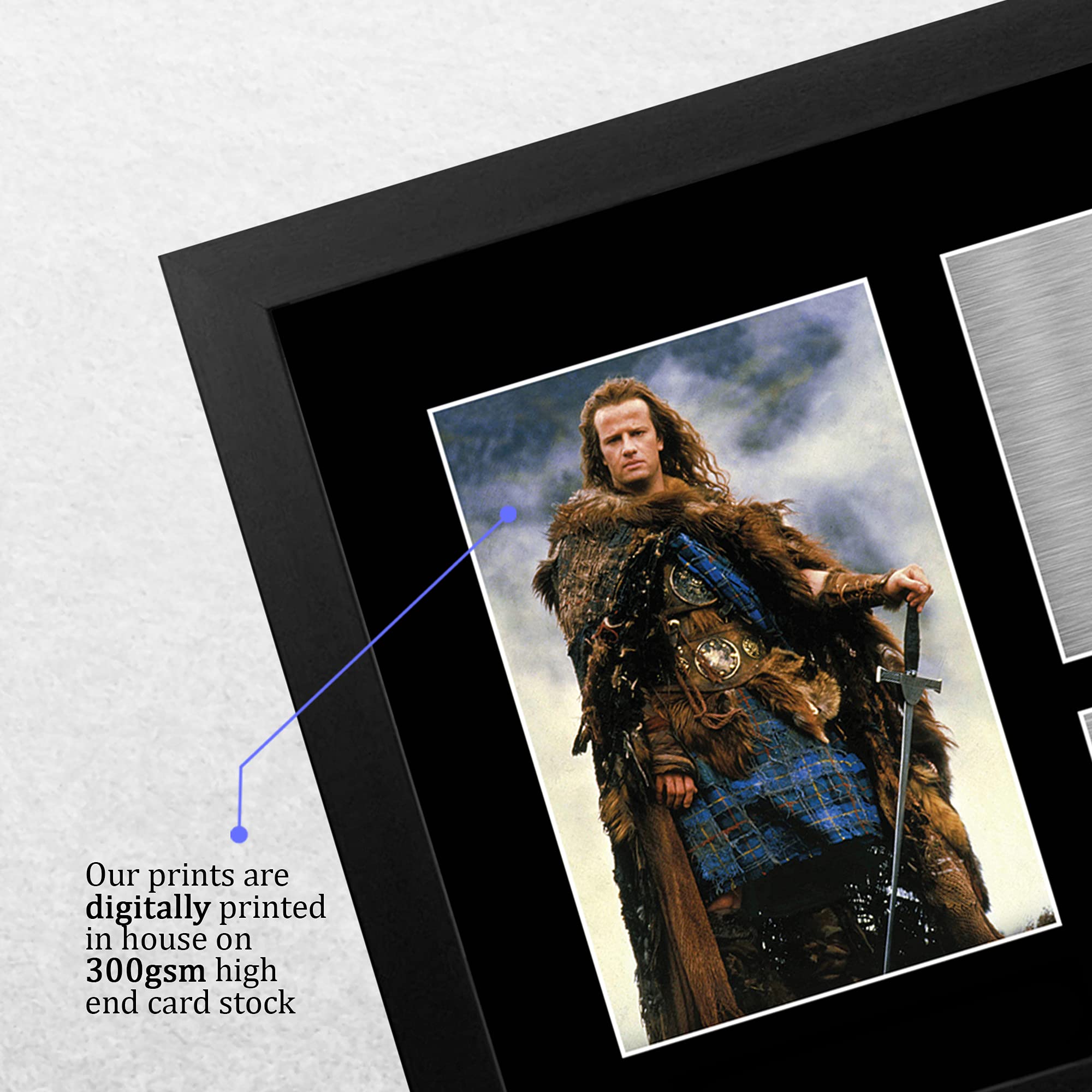HWC Trading Poster A4 Incorniciato – Christopher Lambert Highlander – Regalo Cimeli Film Con Autografo Stampato
