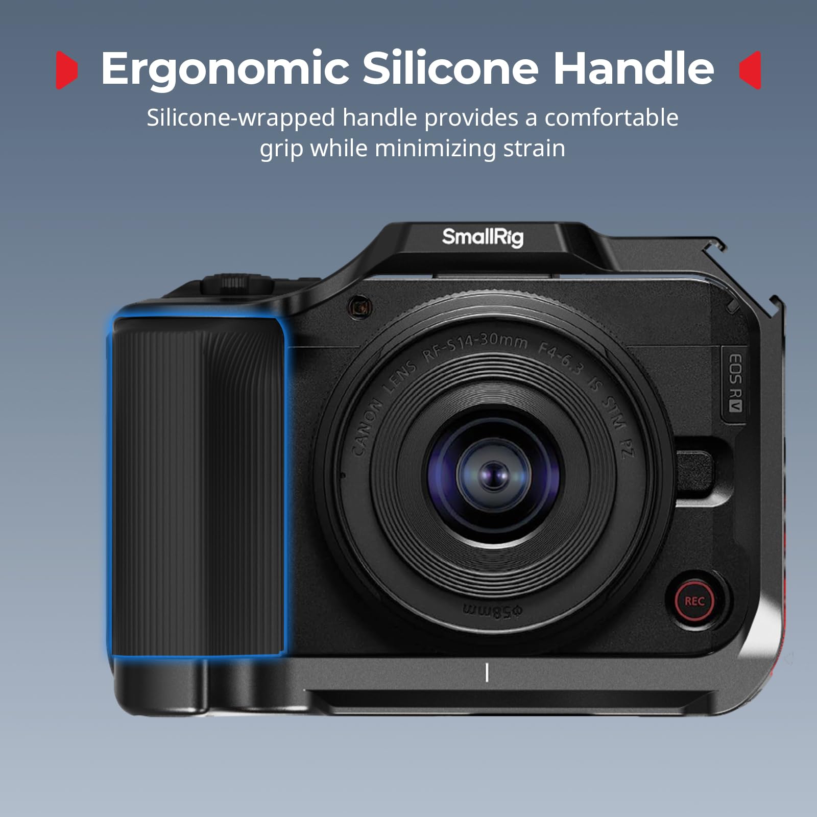 SMALLRIG R50 V Kamerakäfig für Canon R50V, Komplettkäfig mit Silikongriff, Tragegriff für ARRI, Kabelklemme für HDMI, integriertem Blitzschuh, Schnellwechselplatte für Arca-Swiss, QD(Schwarz) -5766
