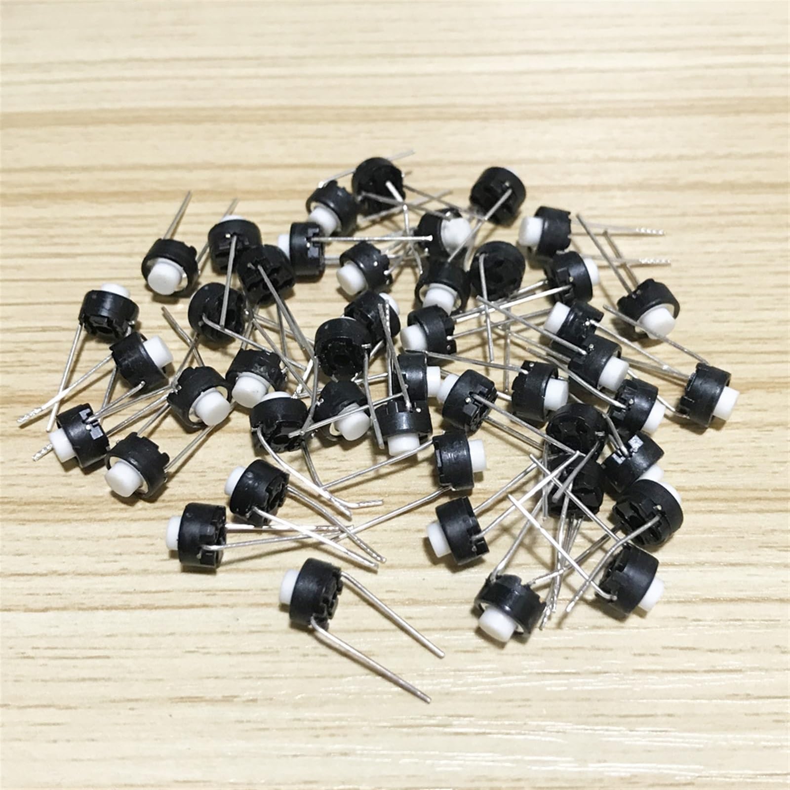 Micro interruptor momentáneo de 6x6x5mm tipo DIP con cabeza blanca, pack de 100 unidades al por mayor