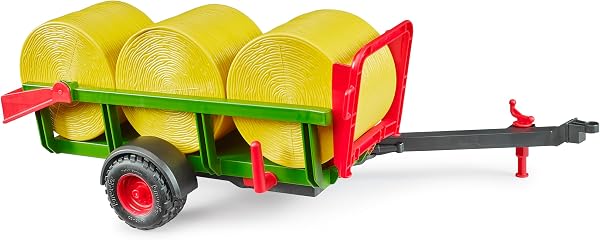 Bruder 02204 - Ramasseuse de balles Rondes avec 3 balles Rondes - Accessoires pour tracteurs, remorques, Ferme, Agriculture, Jouets - 2