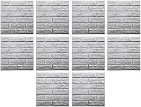 Vista 13 de ECYC Ltd 10 paneles de pared de ladrillo 3D de 11.81 x 11.81 pulgadas, autoadhesivos, papel tapiz impermeable extraíble para sala de estar, 03