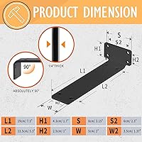 Vista 7 de CLT - Soporte de estante (negro), de 8¼ pulgadas de grosor - Carga máxima: 220 lb. Soporte rústico industrial moderno estilo granja de servicio
