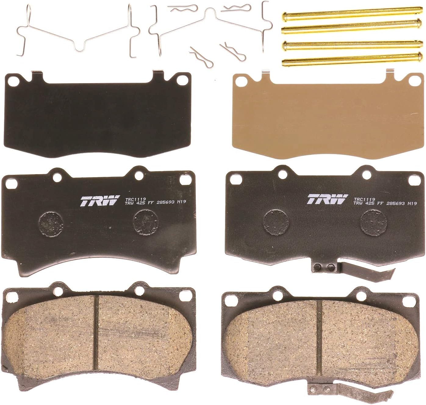 TRW Pro TRC1119 Disc Brake Pad Set For Hummer H3 2006-2010, Front, And Other Applications